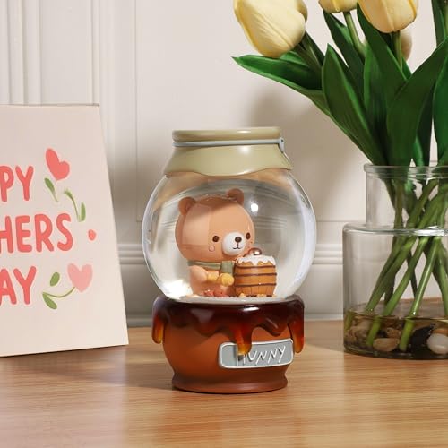 image for Mingfuxin Bear Snow Globes - Christmas Snow Globes, Decorative Snow Gl