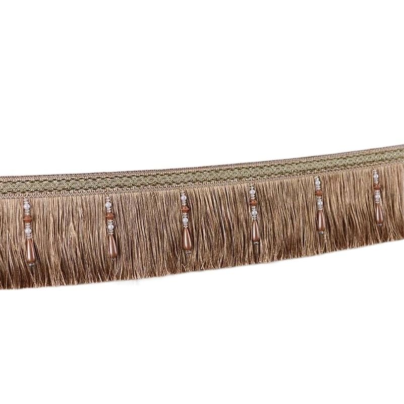 Rideau en dentelle, garniture à franges, pompon perlé de 1 mètre, garniture à franges tressées, tissu d'ameublement de mariage, ruban à coudre, nappe, fourniture de décoration d'intérieur (couleur :