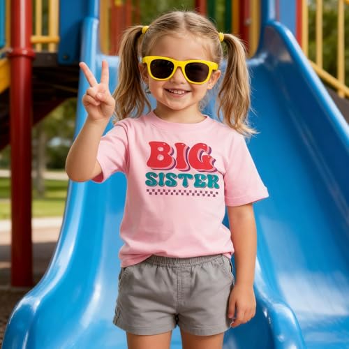 Image of Big Sister Shirt for Girls Toddler Kids Pregnancy Announcement Promoted to Big Sis T-Shirt Summer Short Sleeve Top