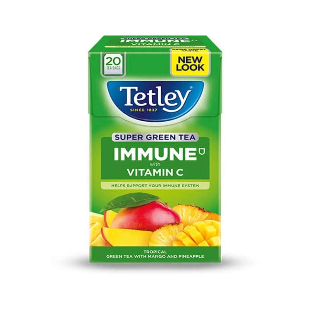 Tetley Immune Super Green Tea Tropical 20 Tea Bags