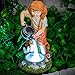 Produktbild GloBrite Solarbetriebene Outdoor-Statue Lichter, wasserfest, Polyresin, Gartenstatue für Hof, Rasen, Dekoration mädchen