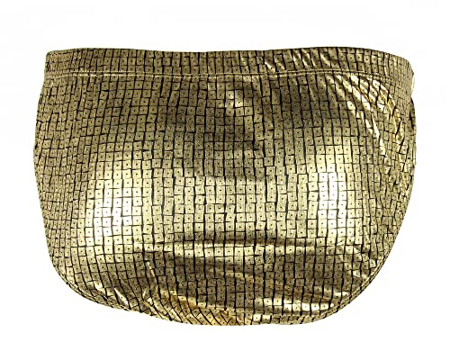 INTIMO Cueca masculina com estampa de quadrados dourados, Dourado, G