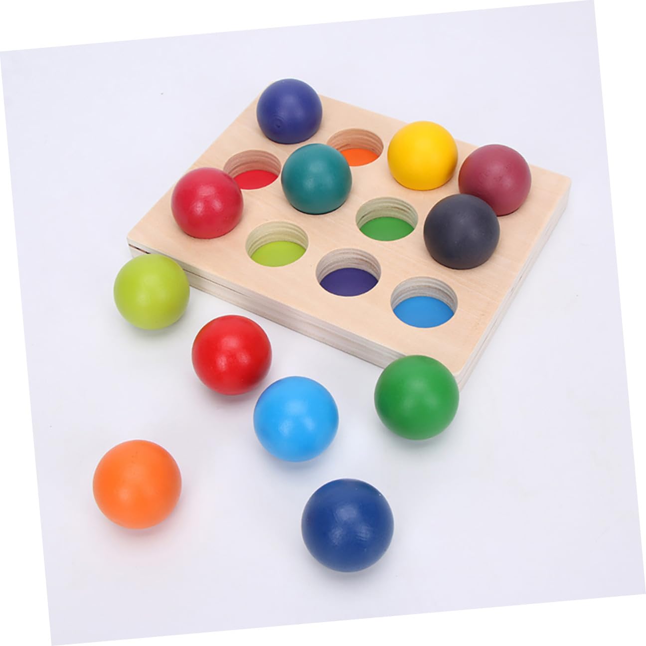 Juguete de Madera de Clasificación Arcoíris 12 Colores para Niños