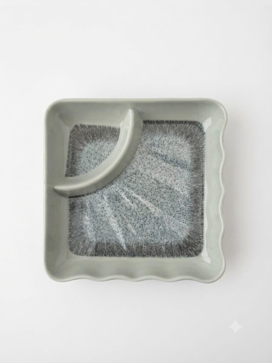 Ceramic Squar Rest | Heat-Resistant Smoking Ash Tray | Decorative Tabletop Ash Holder for Home, Office, Café & Patio | Grey-picture-21