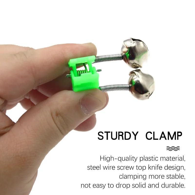 Clip para caña de pescar 10 piezas con campanas plásticas miniatura 2