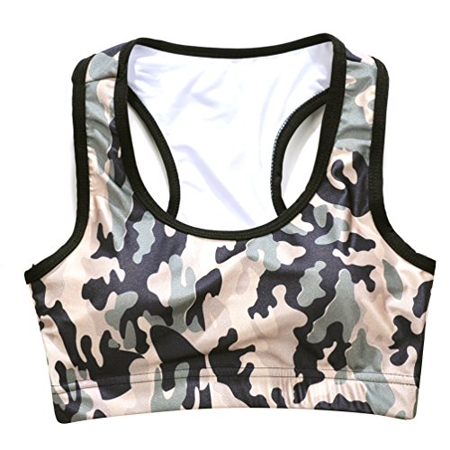 Image of Sister Amy Women's Aerobics Gym Dance Yoga Vest Printed Sports Bra Top Vest