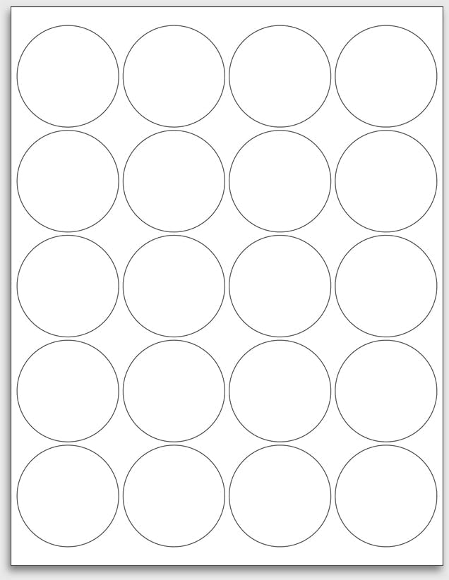 2 Inch Round Labels for Inkjet or Laser Printer - Matte White Printable Stickers from NextDayLabels, Custom Label Printer Stickers for Jars Or Product Label, 500 Circle Sticker Labels, 25 Pages