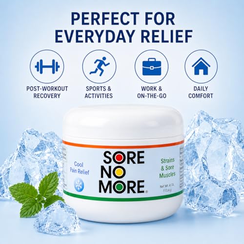 Image of Sore No More Cool Relieving Gel for Aches & Pains in Muscles & Joints associated with Strains, Bruises & Sprains | Absorbs Quickly with a Refreshing Lemon Aroma | 4 oz Jar