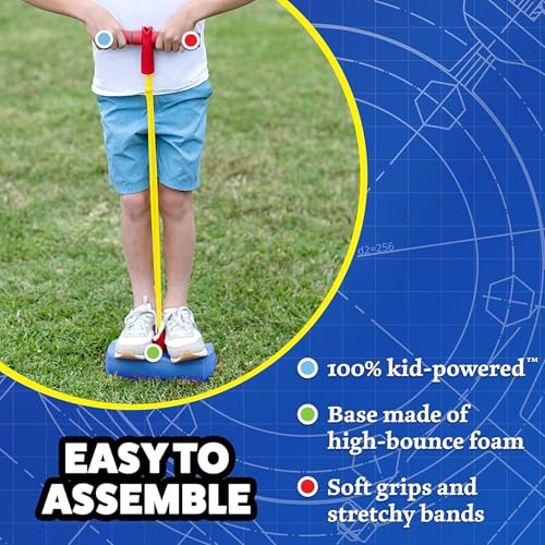 Image of Stomp Hopper Foam Pogo Stick for Kids 2 Pack - Jump, Bounce, Squeak! | Pogo Stick, Soft Grips & Stretchy Bands - Fun Outdoor Toys for Boys & Girls, Ages 4 & Up - STEM Indoor & Outside Toys