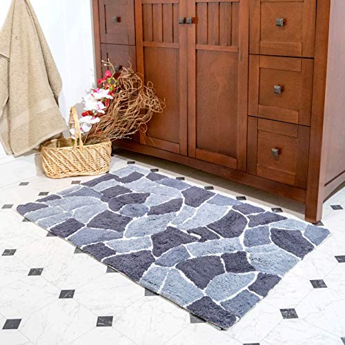 Chesapeake Merchandising Boulder 2-Piece Bath Rug Set, 21 By 34-Inch And 24 By 40-Inch, Silver Blue #TOP1
