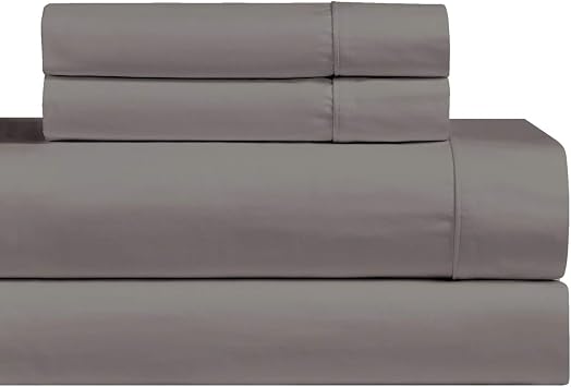 sheetsnthings Solid Grey 1000 Thread Count Cal King Unattached Waterbed 4pc Sheet Set 100% Cotton Sheets