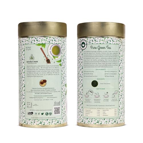 Image of Nature's Park Pure Green Tea - 125g - Made with 100% Natural & Fresh Long Leaf - Rich in Antioxidants - Boosts Immunity, Detox, Improves Metabolism & Reduces Waist - Herbal Tea
