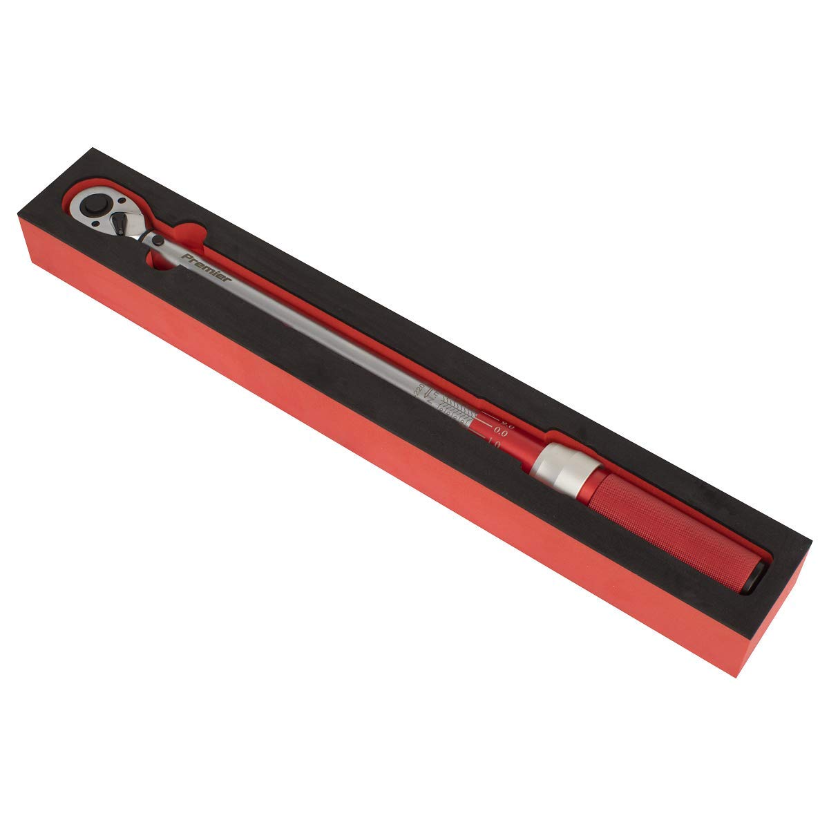 Sealey STW904 1/2"Sq Drive Torque Wrench Micrometer Style 40-220Nm - Calibrated, Chrome - Image 4