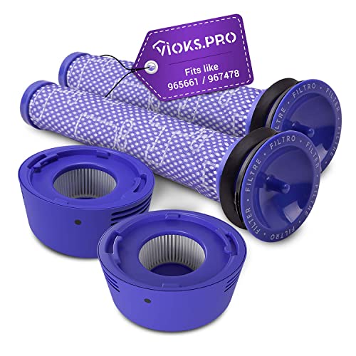 Vioks.pro SET 4x Dyson Filter Replacement for 965661-01 & 967478-01 / D?son Pre Filter & Post- Filter for D?son Vacuum Cleaner - D?son Replacement Parts for V7 V8 Animal Absolute
