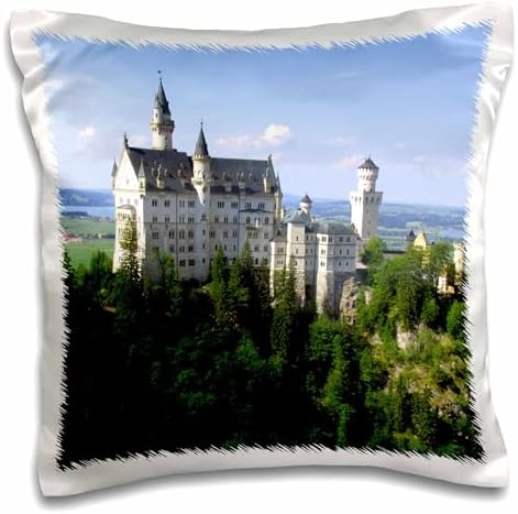 3dRose 16x16 inch Pillow Case - Neuschwanstein Castle - Famous Schloss in Germany - Fairytale - Fairy Tale Palace Architecture Photography image 2