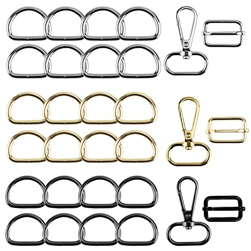 Anneaux en D Anneaux en D Boucle en Métal 25mm 30pcs Nickelé boucles de fermeture en D en métal non soudé pour Sac Boucle Sangles Ceinture Accessoires de Sac à Main de Bricolage Cover