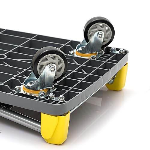 Image of Equal 200kg Portable Foldable Platform Trolley - Heavy-Duty PP Frame - 360 Degree Rotating High-Density PU Wheels - 1-Year Warranty - Home, Warehouse and Industrial Use (72cm x 48cm)