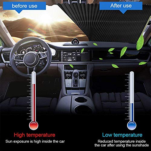 image for LOCEN Car Retractable Windshield Visor Shutter Blinds,Car Sun Shades C