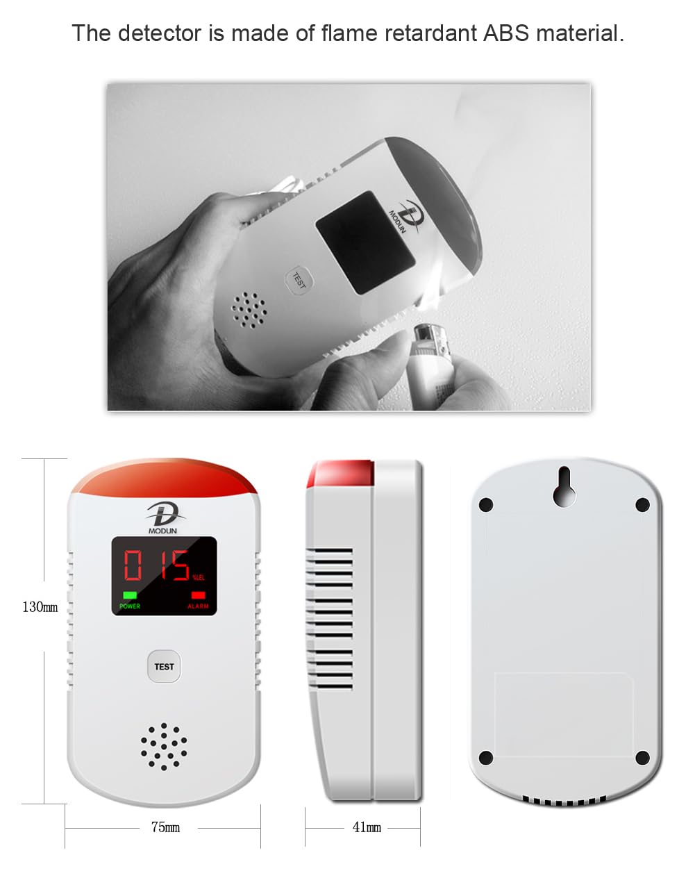 Gasmelder, Heimgebrauchs Methan Propan Butangas Monitor, Plug-in für brennbares LPG/Erdgas/Kohle-Gaslecksensor, Tonalarm, Warnung vor rotem Blitzlicht, Gaskonzentration der Digitalanzeige