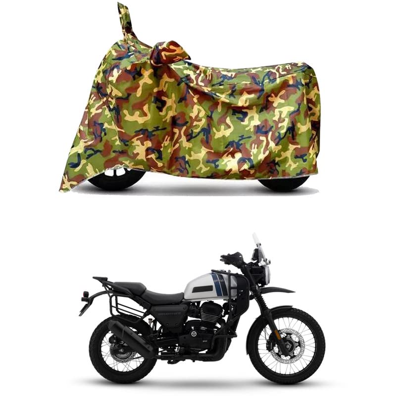 Image of Waterproof 100% PVC Coated Full Bike Scooty Two Wheeler Body Cover Compatible for Yezdi Adventure /UV-Rays /Heat Protection /Birds Dropping /Scratchproof /Dust Proof s[6X6 Jungle Print]