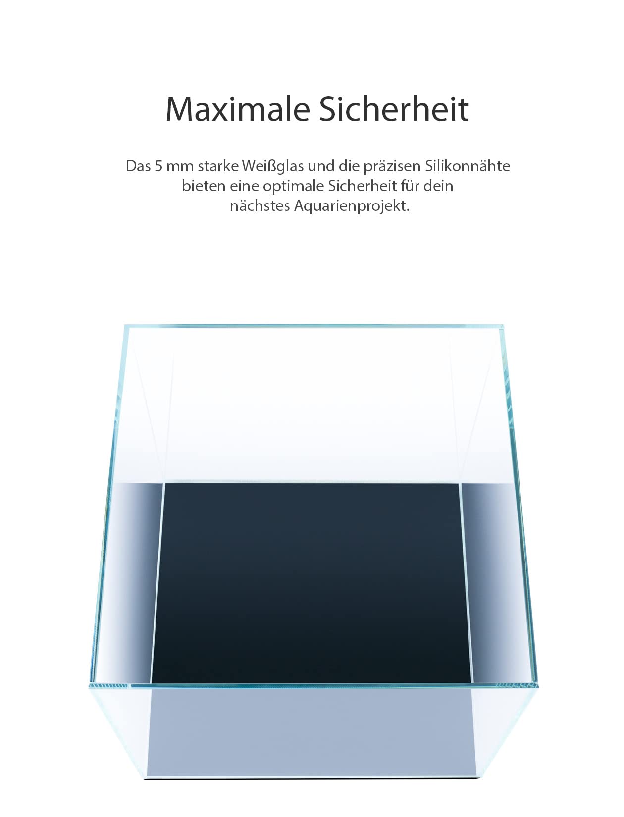 Q-Grow Nano Aquarium mit höchster Farbbrillanz 30 x 30 x 25, hochwertiges Weißglas Aquarium klein, Nanobecken - 22 l