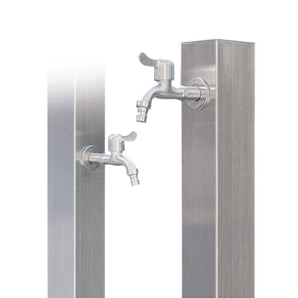 Amazon | HomeLava 水栓柱 SUS304ステンレス立水栓（蛇口2個付き