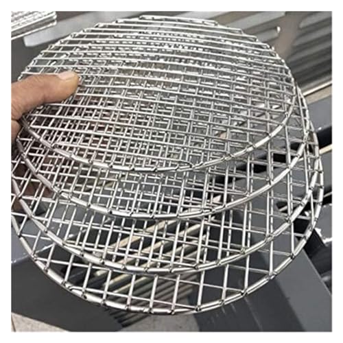 Malla para barbacoa que evita la caída de comida, rejilla redonda de 38cm para camping 5