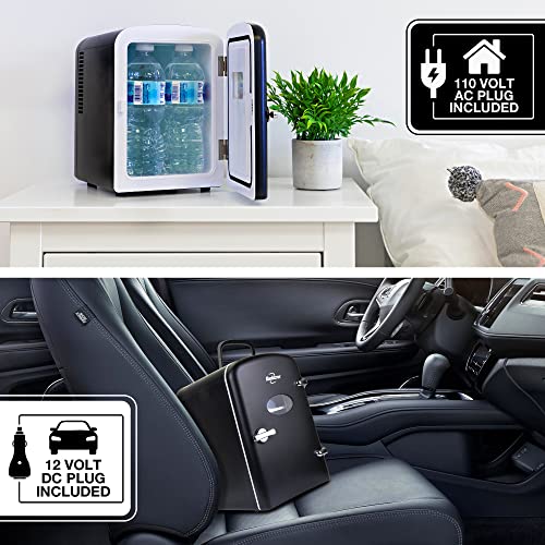 Koolatron KRT04-B Retro Personal Cooler 4 Liter/6 Can AC/DC Portable Mini Fridge, Thermoelectric Cooler in Black - for Cars, Homes, Offices, Bedroom and Dorms - Image 6