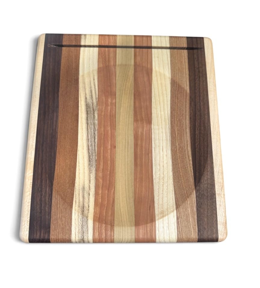 Tabla de Cortar de Madera Estilo Ulu o Mezzaluna, 9" x 8.5", con Ranura Superior para Cuchillo, Hecha a Mano en EE.UU. miniatura 3
