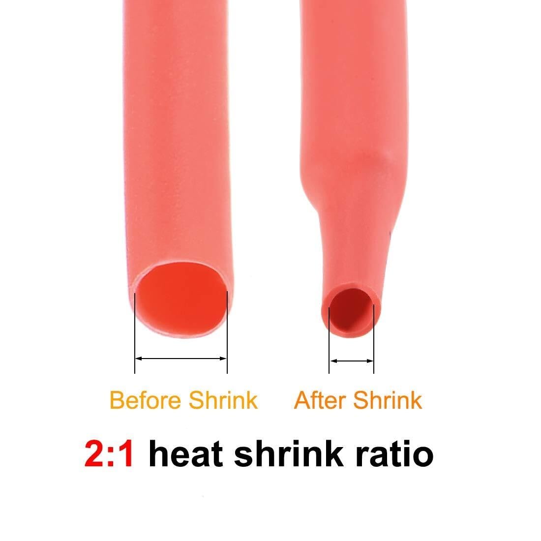 Guaina termorestringente, 8mm di diametro rapporto di restringimento 2:1, 7m manicotto per cavi per protezione dei fili - Nero(Red,18mm)