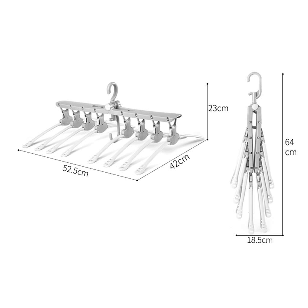 Hanger RENRUIRUI- Percha Plegable De Plástico Percha De Almacenamiento De Viaje Tendedero Multifuncional Armario De Almacenamiento Percha Retráctil Portátil (1 Paquete) (Color : Blue)