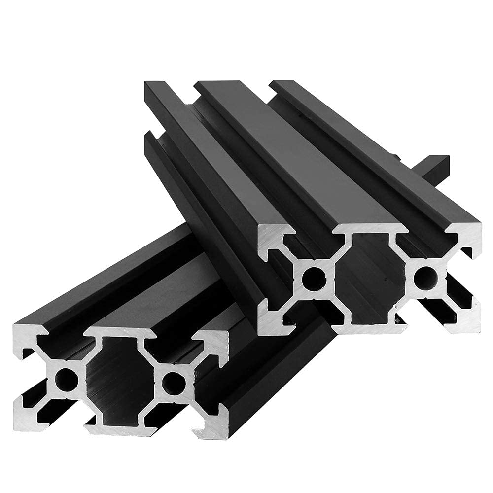 JiGiU 4 Stück 1000mm V-Slot 2040 Aluminiumprofil Extrusions Linearschiene für 3D-Drucker CNC-Maschine Schwarz