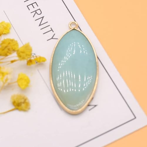 Miniatura 7 de LE SKY 6 colgantes de piedra natural con forma de marquesa, piedra de ágata de cristal curativo para hacer joyas, collares, aretes, Ágata