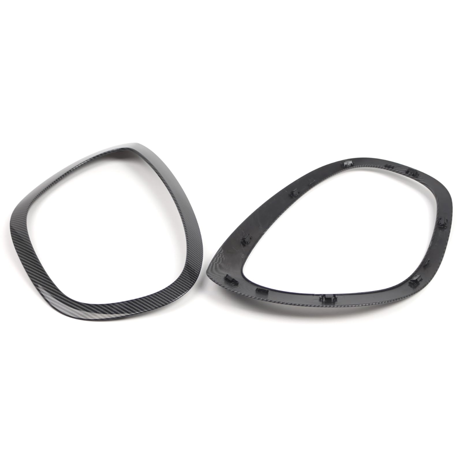 Sostituzione Faro Trim per Mini F60 F61 2017 2023 Sinistra Destra Cornice Faro Bezel Surround Cover ABS 44x28x3cm 2PC (Modello in fibra di carbonio)