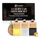 Car Air Freshener Hanging 3 Pack, Air Fresheners Diffuser - Leather, Cologne, Sweet Tobacco Fragrance Oil Air Diffuser for Men, 45+ days Long Lasting Fragrance 0.27 FL OZ/8ML