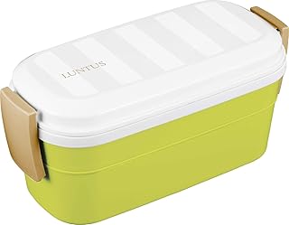 Asvel CS CS-T600 Lunch Box, Small Capacity, Chopsticks and Spoon Included, Dishwasher Safe, 2 Tiers, Light Green