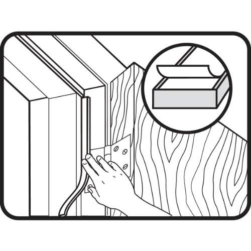 Image of M-D Building Products 02071 1 /4 in. x 1 /2 in. x 17 ft. Gray Economy Foam Window Seal for Medium Gaps (Pack of 12)