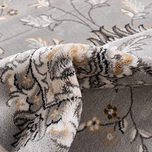 Sultan Sarouk Grey Oriental 2X4 (2'3" X 3'11") Area Rug Persian Floral Formal Traditional Area Rug Easy Clean Stain Fade Resistant Shed Free Modern Classic Contemporary Thick Soft Plush Doormat #TOP6