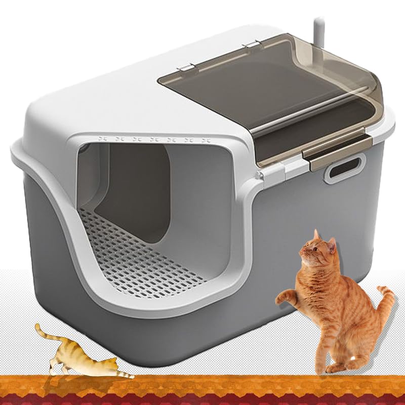 Caja de Arena Estilo Pasillo, Cajas de Arena para Gatos de 65 cm, Inodoro para Gatos de Pasillo Largo, Suministros para Gatitos, Inodoro para Mascotas, Caja de Arena Extra Grande, antifugas