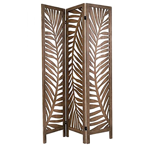 HOGAR Y MAS BIOMBO Separador DE Madera BOTÁNICO MARRÓN 170CM