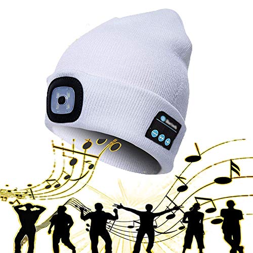 Bluetooth-Beanie. Bluetooth Mütze Hut mit LED-Licht, Unisex USB wiederaufladbare Kappe Lampe Wireless Musik Headset Hut 4 (Color : 4)