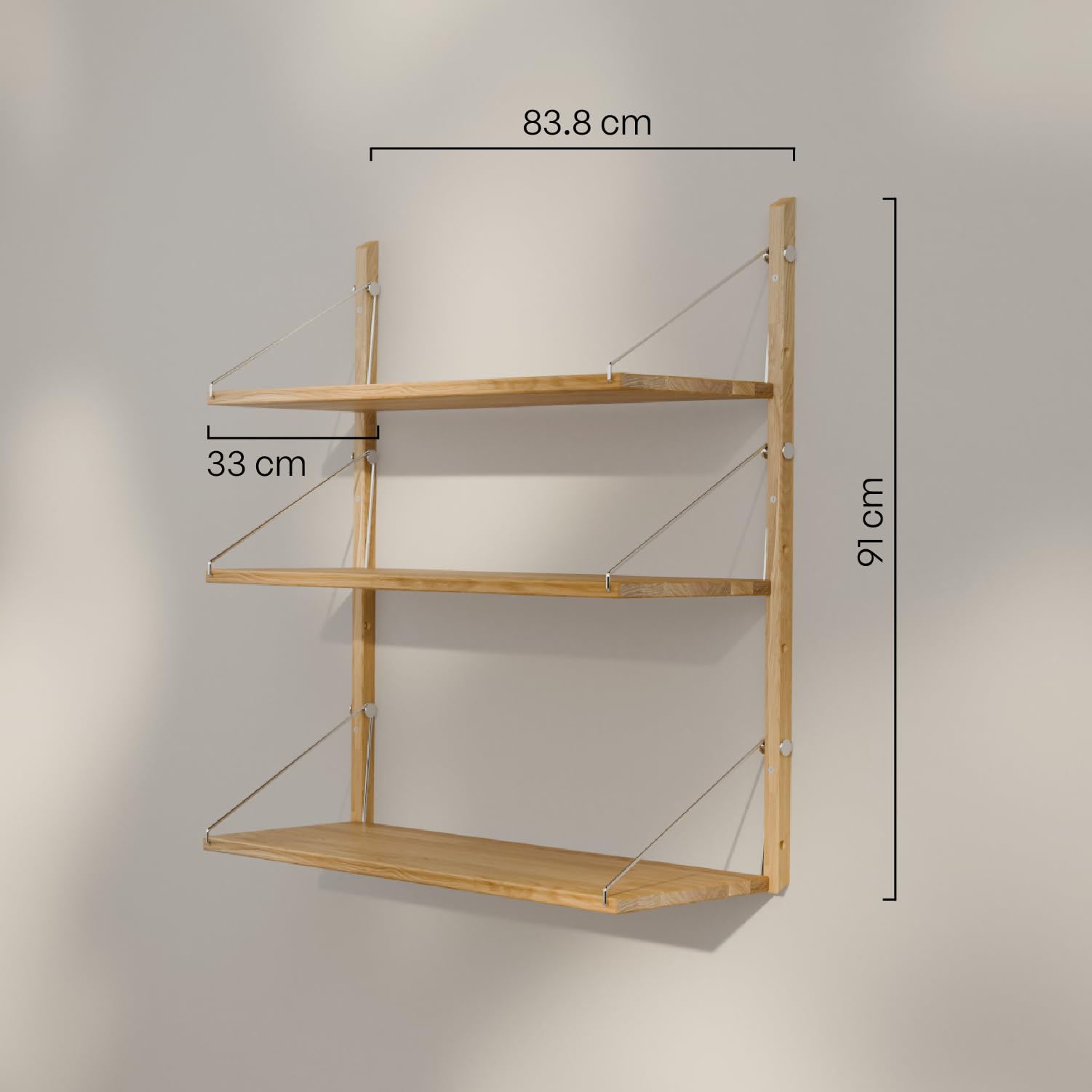 pamo Wandregal Esche – 83,8 x 33 x 91 cm, belastbar bis 50 kg