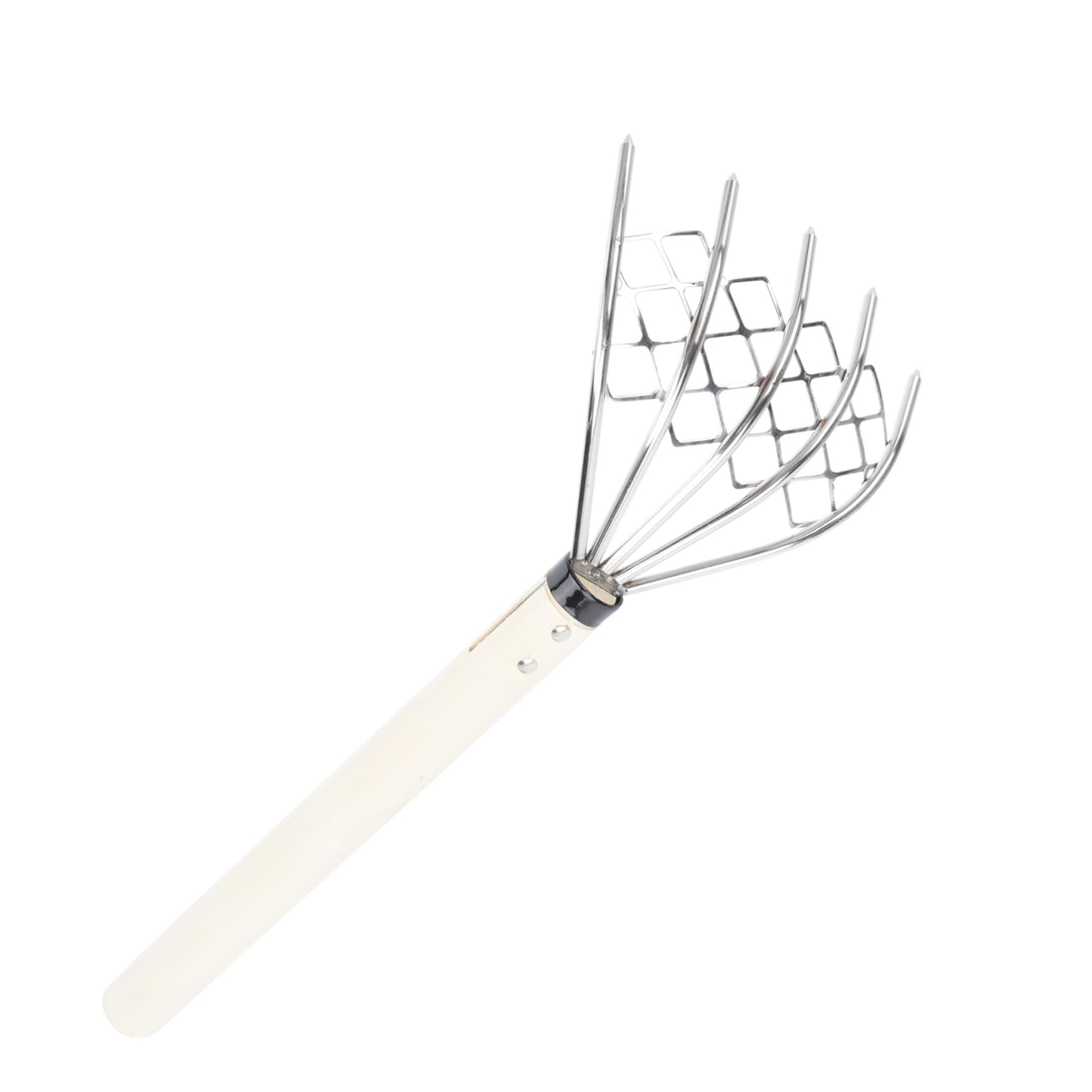 TOYANDONA 2 Stck. Edelstahlrake Muschel Rechen Klaue klatschen B Rasen klein Spreizerde Rechen Garten Federrechen Muschelrechen mit Griff Muschelrechen im Freien Holz Silver