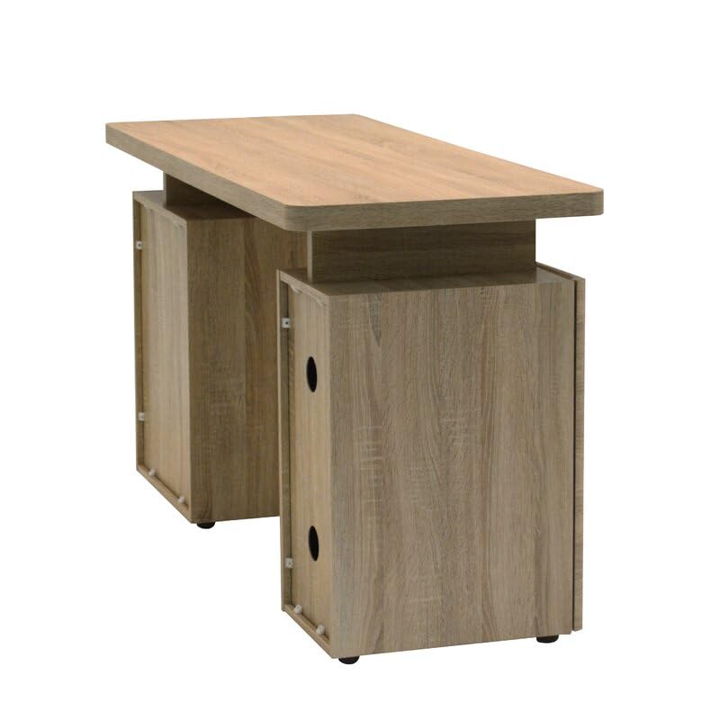 Image of Lakdi The Furniture Co Home and Office Table Made in Particle Board with 3 Drawers, Writing Desk, Satudent Table & Durable & Slylish Unique Design for Office Desk - (121534187 Brown)