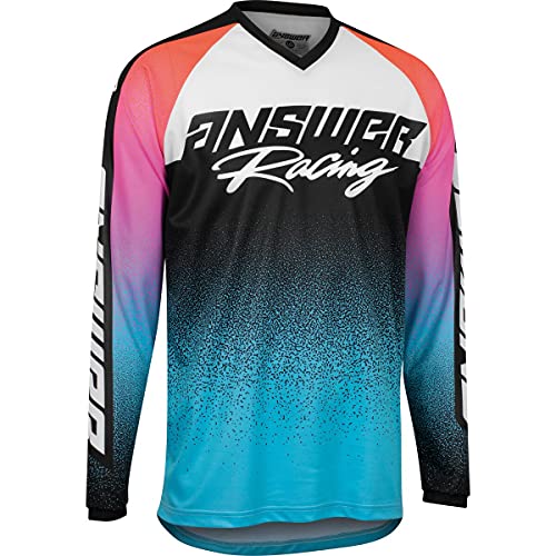 Answer Racing A22 Syncron Prism Youth Off-Road Motorcycle Jersey - Astana/Rhodamine Red/Hyper Orange/X-Large