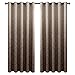 DWCN Ombre Blackout Curtains for Living Room - Thermal Insulated Block Light Energy Saving Privacy Gradient Damask Grommet Window Curtains for Bedroom, Set of 2 Panels, 80 x 84 Inch Length, Brown