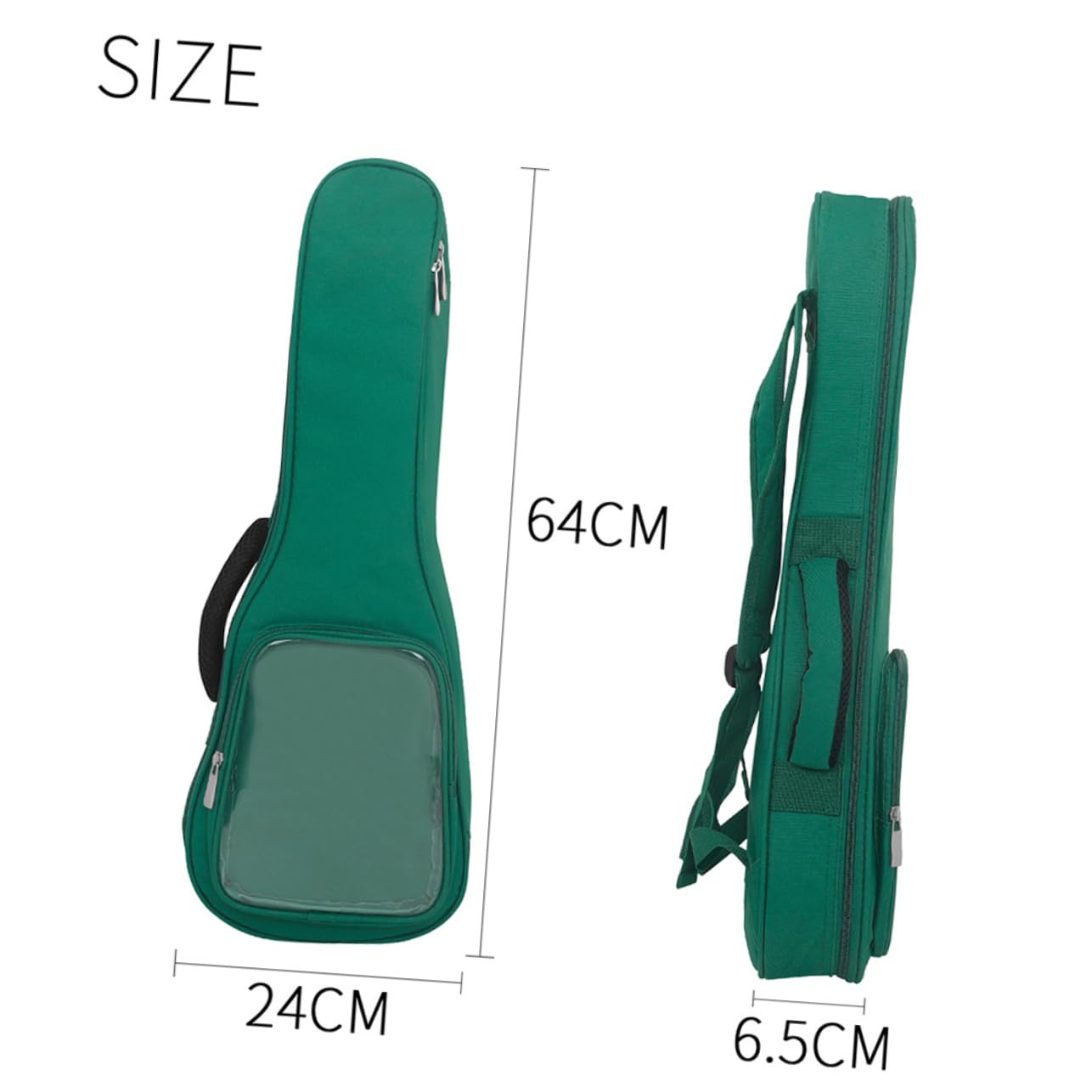 Sac de Transport Ukulélé Oxford avec Poche Latérale Transparente et Protection Rembourrée Sac de Rangement Étanche pour Instrument de Musique