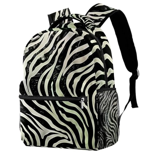 Sac à dos léger avec compartiment principal et poche avant organiseur motif zèbre