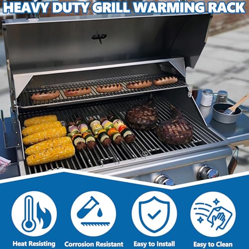 Image of SafBbcue Grill Warming Rack for Bull 30 inch Grills, Stainless Steel Grill Replacement Part for Bull Angus Outlaw Lonestar 4 Burner, Bull BBQ Parts Accessories for 30 Inch Grill, 47004 Warming Rack