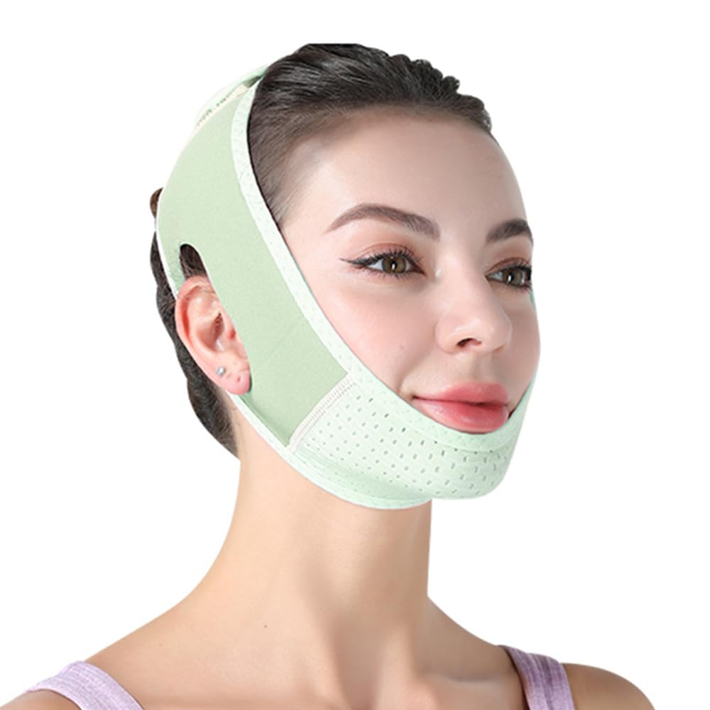 XFSRG Slimming Belt, Double Chin Band Women Double Chin Mask Women Face Mask Firming V Shape Remove Double Chin Lifting Visage (Green)